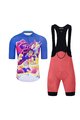 HOLOKOLO Cycling short sleeve jersey and shorts - VOYAGE - blue/pink/multicolour