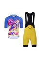 HOLOKOLO Cycling short sleeve jersey and shorts - VOYAGE - blue/yellow/multicolour