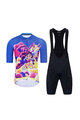 HOLOKOLO Cycling short sleeve jersey and shorts - VOYAGE - multicolour/blue
