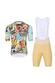 HOLOKOLO Cycling short sleeve jersey and shorts - WILDLY II - light blue/multicolour/beige