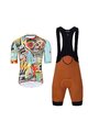 HOLOKOLO Cycling short sleeve jersey and shorts - WILDLY II - light blue/brown/multicolour