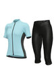 ALÉ Cycling short sleeve jersey and shorts - COLOR BLOCK LADY - black/blue