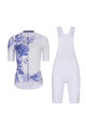 RIVANELLE BY HOLOKOLO Cycling short sleeve jersey and shorts - FLOWERY - white/blue