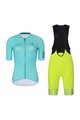 RIVANELLE BY HOLOKOLO Cycling short sleeve jersey and shorts - VICTORIOUS ELITE - turquoise/yellow