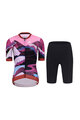 RIVANELLE BY HOLOKOLO Cycling short sleeve jersey and shorts - SUNSET ELITE LADY - pink/multicolour/black