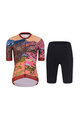 RIVANELLE BY HOLOKOLO Cycling short sleeve jersey and shorts - FREE ELITE LADY - multicolour/black/orange