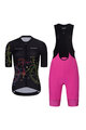 RIVANELLE BY HOLOKOLO Cycling short sleeve jersey and shorts - MAAPPI DARK LADY - black/pink