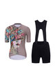 RIVANELLE BY HOLOKOLO Cycling short sleeve jersey and shorts - MADAM FLOWER - green/multicolour