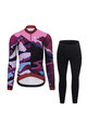 RIVANELLE BY HOLOKOLO Cycling winter set with jacket - SUNSET WINTER - multicolour/pink/black