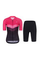 RIVANELLE BY HOLOKOLO Cycling short sleeve jersey and shorts - ARROW II - black/pink