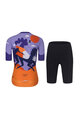 RIVANELLE BY HOLOKOLO Cycling short sleeve jersey and shorts - STALLION - orange/purple