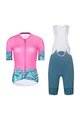 RIVANELLE BY HOLOKOLO Cycling short sleeve jersey and shorts - MEDUSA - turquoise/pink/green