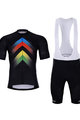 HOLOKOLO Cycling short sleeve jersey and shorts - HYPER - black/rainbow