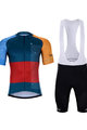 HOLOKOLO Cycling short sleeve jersey and shorts - ENGRAVE - red/blue/black
