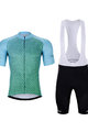 HOLOKOLO Cycling short sleeve jersey and shorts - DAYBREAK - light blue/black/green