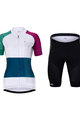 HOLOKOLO Cycling short sleeve jersey and shorts - ENGRAVE LADY - white/multicolour/blue/black/purple