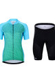HOLOKOLO Cycling short sleeve jersey and shorts - DAYBREAK LADY - black/light blue/green