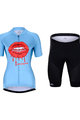 HOLOKOLO Cycling short sleeve jersey and shorts - CASSIS LADY - black/light blue