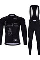 HOLOKOLO Cycling long sleeve jersey and bibtights - BLACK OUT SUMMER - white/black