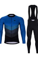 HOLOKOLO Cycling long sleeve jersey and bibtights - NEW NEUTRAL SUMMER - blue/black