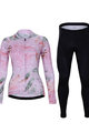 HOLOKOLO Cycling long sleeve jersey and bibtights - BLOSSOM LADY SMR - black/pink