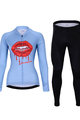 HOLOKOLO Cycling long sleeve jersey and bibtights - CASSIS LADY SMR - black/light blue