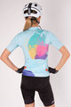 HOLOKOLO Cycling short sleeve jersey and shorts - SURPRISED ELITE LADY - light blue/black