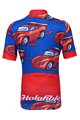 HOLOKOLO Cycling short sleeve jersey and shorts - CARS KIDS - black/red/blue