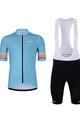 HOLOKOLO Cycling short sleeve jersey and shorts - RAINBOW - light blue/black