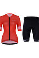 HOLOKOLO Cycling short sleeve jersey and shorts - RAINBOW LADY - red/black
