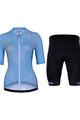 HOLOKOLO Cycling short sleeve jersey and shorts - SPARKLE LADY - black/light blue