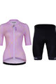 HOLOKOLO Cycling short sleeve jersey and shorts - SPARKLE LADY - black/pink