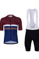 HOLOKOLO Cycling short sleeve jersey and shorts - SPORTY - blue/black/bordeaux