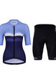 HOLOKOLO Cycling short sleeve jersey and shorts - SPORTY LADY - light blue/blue/black