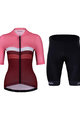 HOLOKOLO Cycling short sleeve jersey and shorts - SPORTY LADY - pink/bordeaux/black