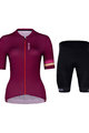 HOLOKOLO Cycling short sleeve jersey and shorts - HAPPY ELITE LADY - bordeaux/black