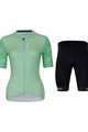 HOLOKOLO Cycling short sleeve jersey and shorts - FRESH ELITE LADY - green/black