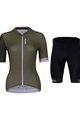 HOLOKOLO Cycling short sleeve jersey and shorts - CONTENT ELITE LADY - black/brown