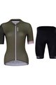 HOLOKOLO Cycling short sleeve jersey and shorts - CONTENT ELITE LADY - black/brown