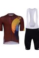 HOLOKOLO Cycling short sleeve jersey and shorts - SURPRISED ELITE - bordeaux/black