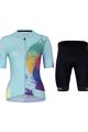 HOLOKOLO Cycling short sleeve jersey and shorts - SURPRISED ELITE LADY - light blue/black