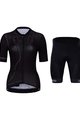 HOLOKOLO Cycling short sleeve jersey and shorts - PLAYFUL ELITE LADY - black