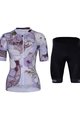 HOLOKOLO Cycling short sleeve jersey and shorts - CONFIDENT ELITE LADY - black/white/purple