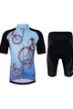 HOLOKOLO Cycling short sleeve jersey and shorts - BIKERS KIDS - blue/black/white