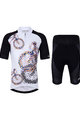 HOLOKOLO Cycling short sleeve jersey and shorts - BIKERS KIDS - black/white