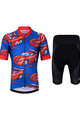 HOLOKOLO Cycling short sleeve jersey and shorts - CARS KIDS - black/red/blue