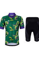 HOLOKOLO Cycling short sleeve jersey and shorts - DINOSAURS KIDS - green/black