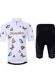 HOLOKOLO Cycling short sleeve jersey and shorts - BUTTERFLIES KIDS - white/black