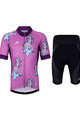 HOLOKOLO Cycling short sleeve jersey and shorts - UNICORNS KIDS - pink/black
