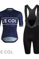 LE COL Cycling short sleeve jersey and shorts - SPORT LOGO - blue/black